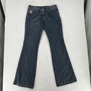 Cappopera Jeans Womans 28 Y2K Low Rise Flare Bootcut Whiskered Denim